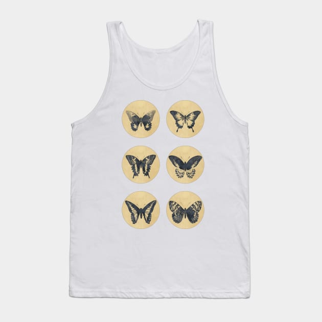 Vintage BUTTERFLIES sepia edition Pantone Color of the Year GREY 2021 Tank Top by Naumovski